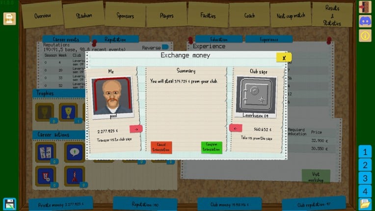 Boeckham's Football Manager screenshot