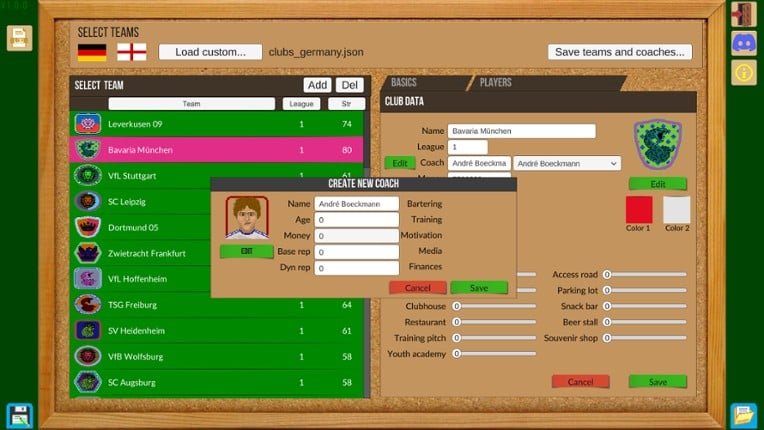 Boeckham's Football Manager screenshot