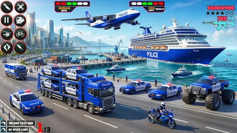 US Police Car Transport Truck screenshot