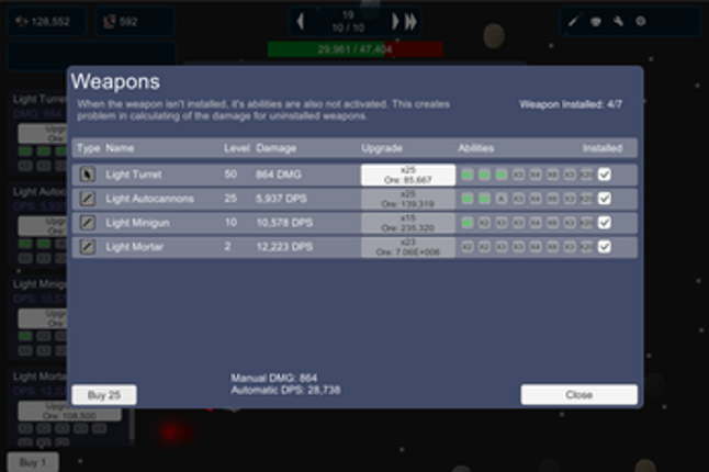 Space Idle Miner (prototype) screenshot