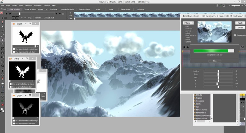 PD Howler 9.6 Digital Painter and Visual FX box screenshot