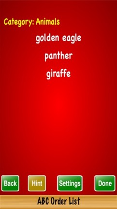 ABC Order List Image