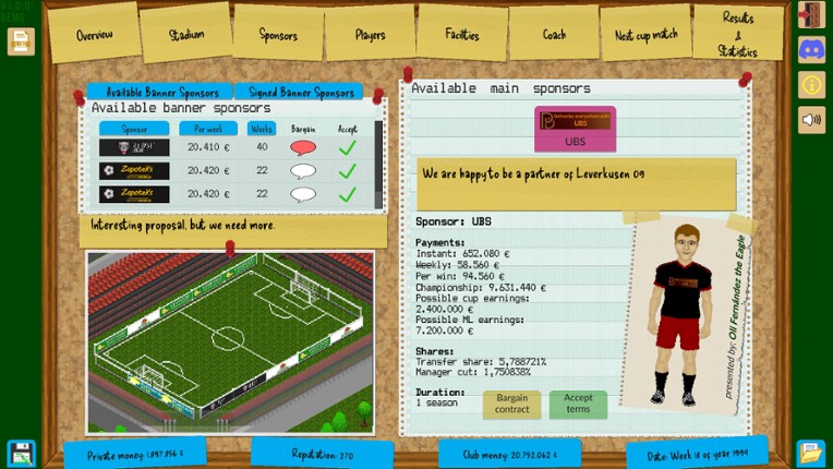 Boeckham's Football Manager screenshot