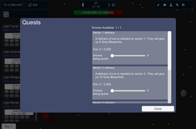 Space Idle Miner (prototype) screenshot
