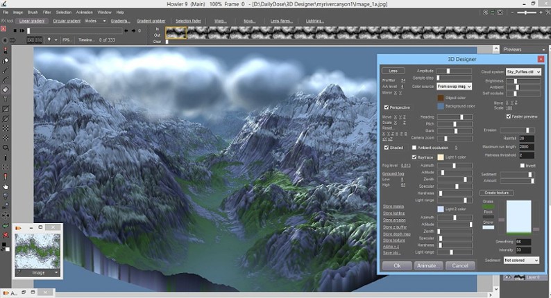 PD Howler 9.6 Digital Painter and Visual FX box screenshot