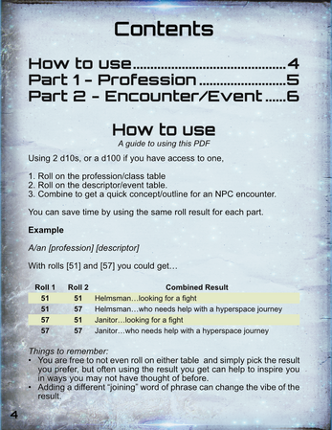 Quick Generator NPC Encounter Concepts 2 Sci-Fi Image
