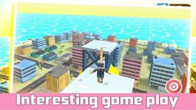 Block Man run City 3D Image