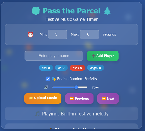 Games like pass the parcel - Christmas