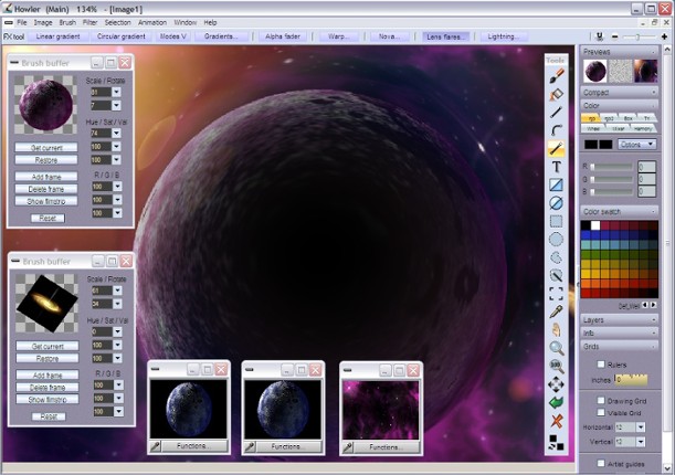PD Howler 9.6 Digital Painter and Visual FX box screenshot