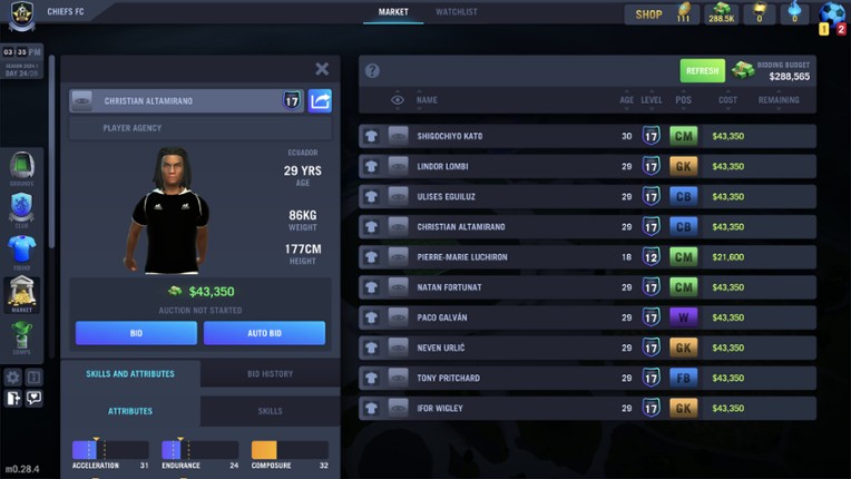 Blackout Football Manager screenshot