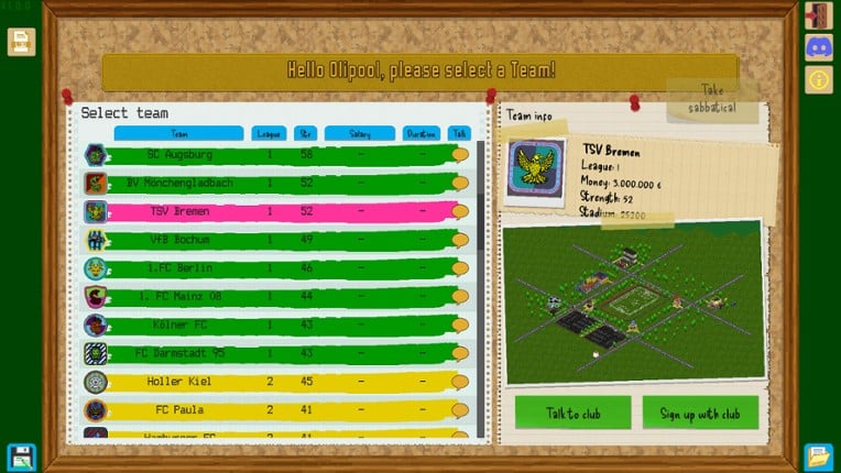 Boeckham's Football Manager screenshot