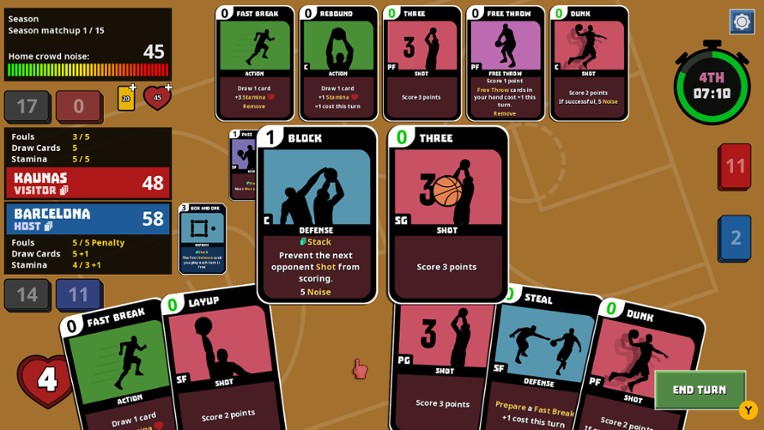 Clutchtime: Basketball Deckbuilder screenshot