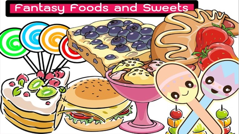 Amazing Foods And Sweets Colorful Drawings screenshot