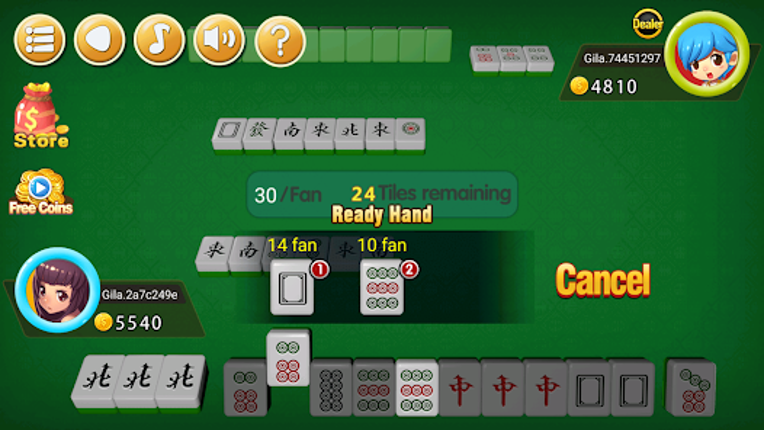 Mahjong 2P: Chinese Mahjong screenshot