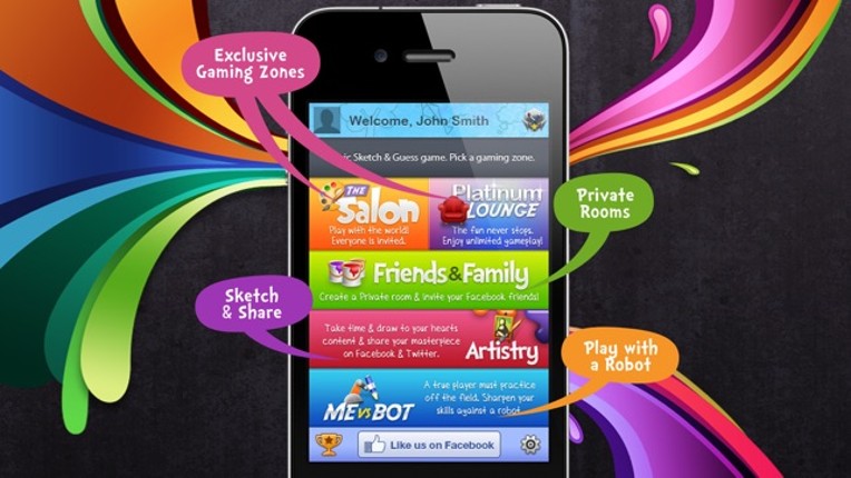 Sketch W Friends ~ Free Multiplayer Online Draw and Guess Friends &amp; Family Word Game for iPhone screenshot