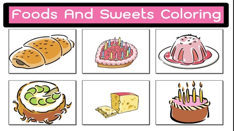 Amazing Foods And Sweets Colorful Drawings screenshot