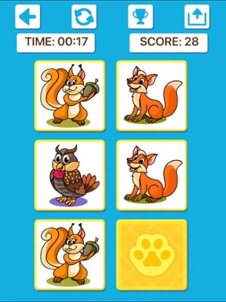 Animal Memory Matching Games screenshot