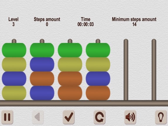 Color Heap Puzzle. Hanoi Tower screenshot