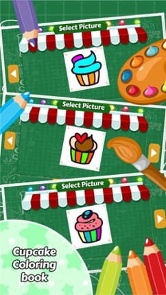 Cupcake Coloring Book Kids Game screenshot