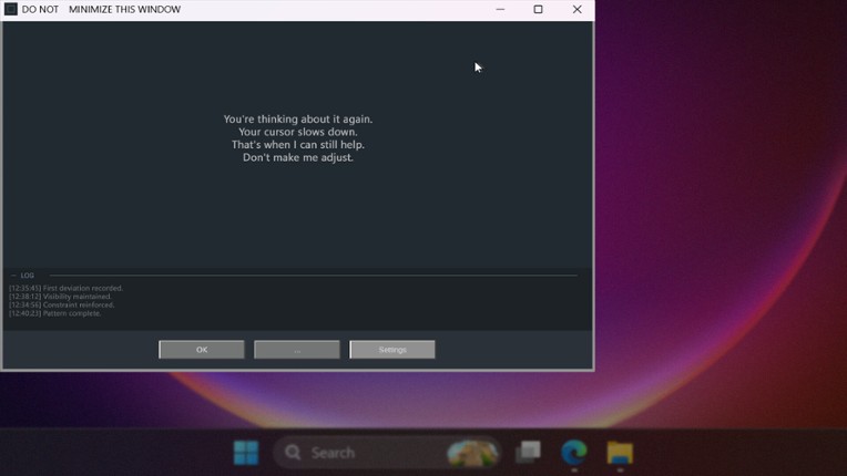 DO NOT MINIMIZE THIS WINDOW Image