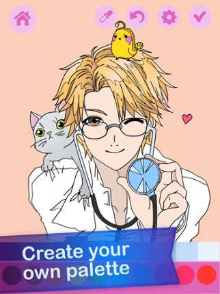 Kawaii Anime Coloring Book Image