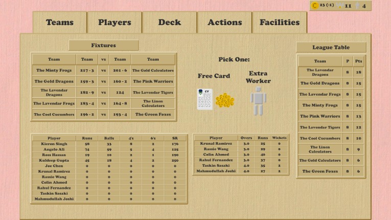 Cool Cucumber Cricket Manager screenshot