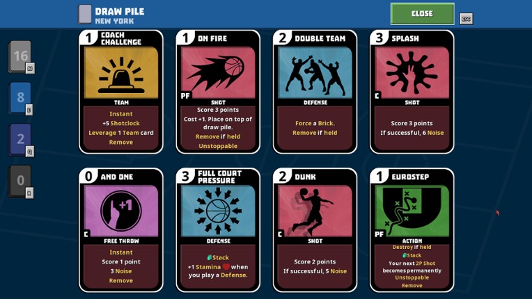 Clutchtime: Basketball Deckbuilder screenshot