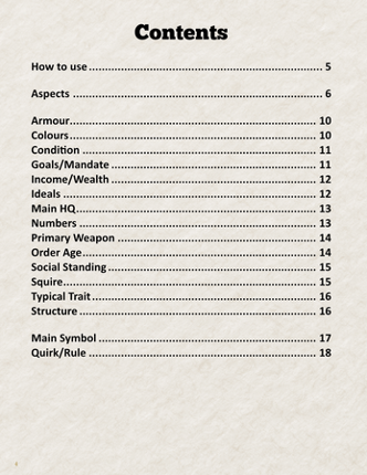 Knightly Order Overview screenshot