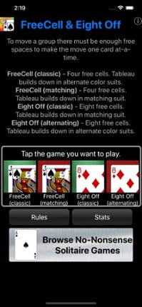 FreeCell & Eight Off screenshot