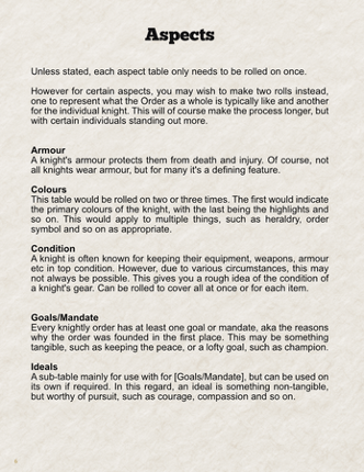 Knightly Order Overview Image