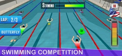 Pool Swimming Race 3D Image