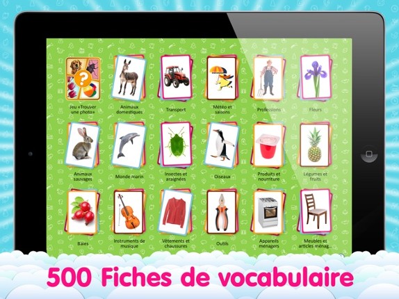 French Flashcards for Kids and logic game «Find a Picture» screenshot