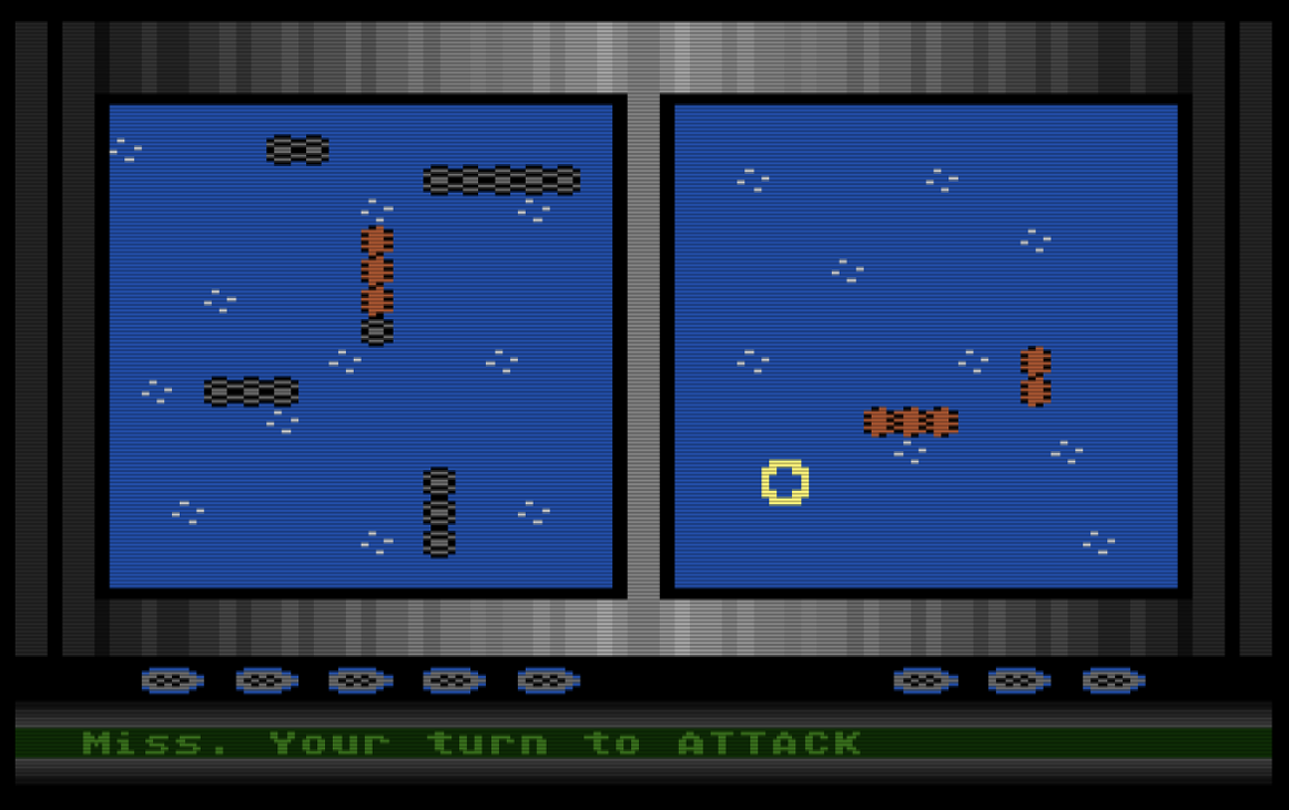 Games like FujiNet Battleship! (Atari 8-Bit) by Eric Carr