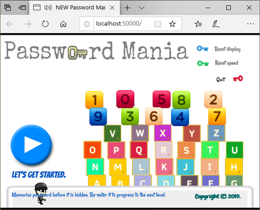 Password Mania Game Cover