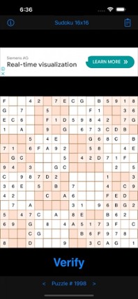 Sudoku 16x16 Game Image