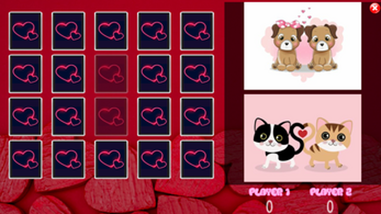 All Valentine Pairs Memory Game screenshot