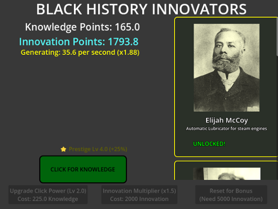 Black History Innovators Clicker Image