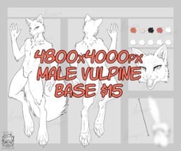 Male Vulpine Fox Furry Base Image