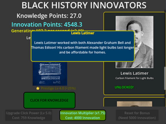 Black History Innovators Clicker Image