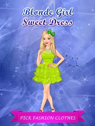 Cute Blonde Girl Sweet Dress - Makeover game for little princesses screenshot