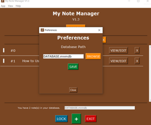 My Note Manager - Desktop Application Image