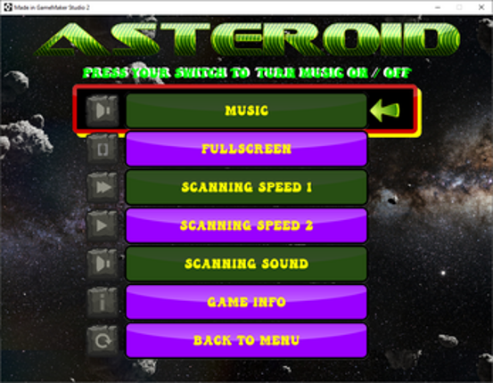 Asteroid - - Accessible Game - One Button Simple Control System Image