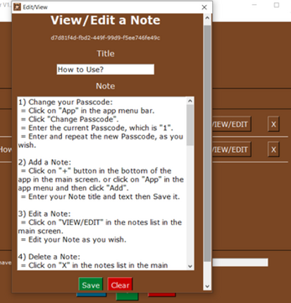 My Note Manager - Desktop Application screenshot