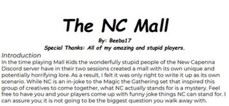 Mall Kids: The NC Mall screenshot