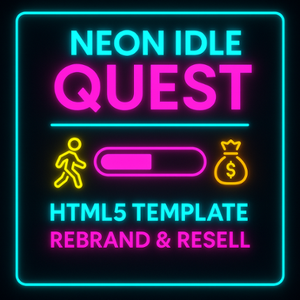 Neon Idle Quest – HTML5 Idle Progress Template (Quest Bar + Scaling Rewards) Image