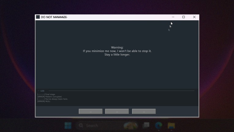 DO NOT MINIMIZE THIS WINDOW Image