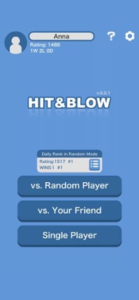 Hit＆Blow Online (Bulls & Cows) screenshot
