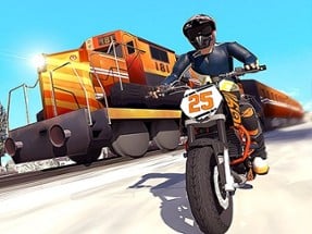 Tricky Bike Stunt vs Train Racing Game Image