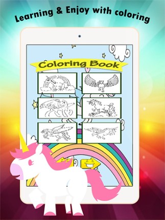 My Unicorn Coloring Book for children age 1-10: Games free for Learn to use finger to drawing or coloring with each coloring pages Image
