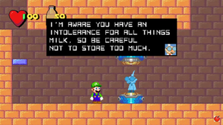 The 'Mario drinks a glass of milk' trilogy screenshot
